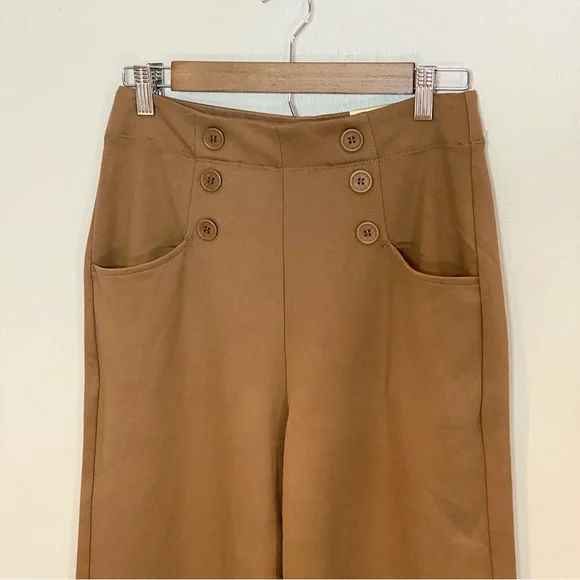 Max Studio London Chocolate Wide-Leg Sailor Womens Pants Trousers | Size S - Picture 4 of 12